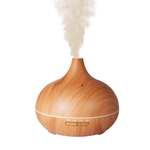 500ml Ultrasonic Aroma Diffuser – Wood Grain Humidifier with Remote & 7 LED Colors