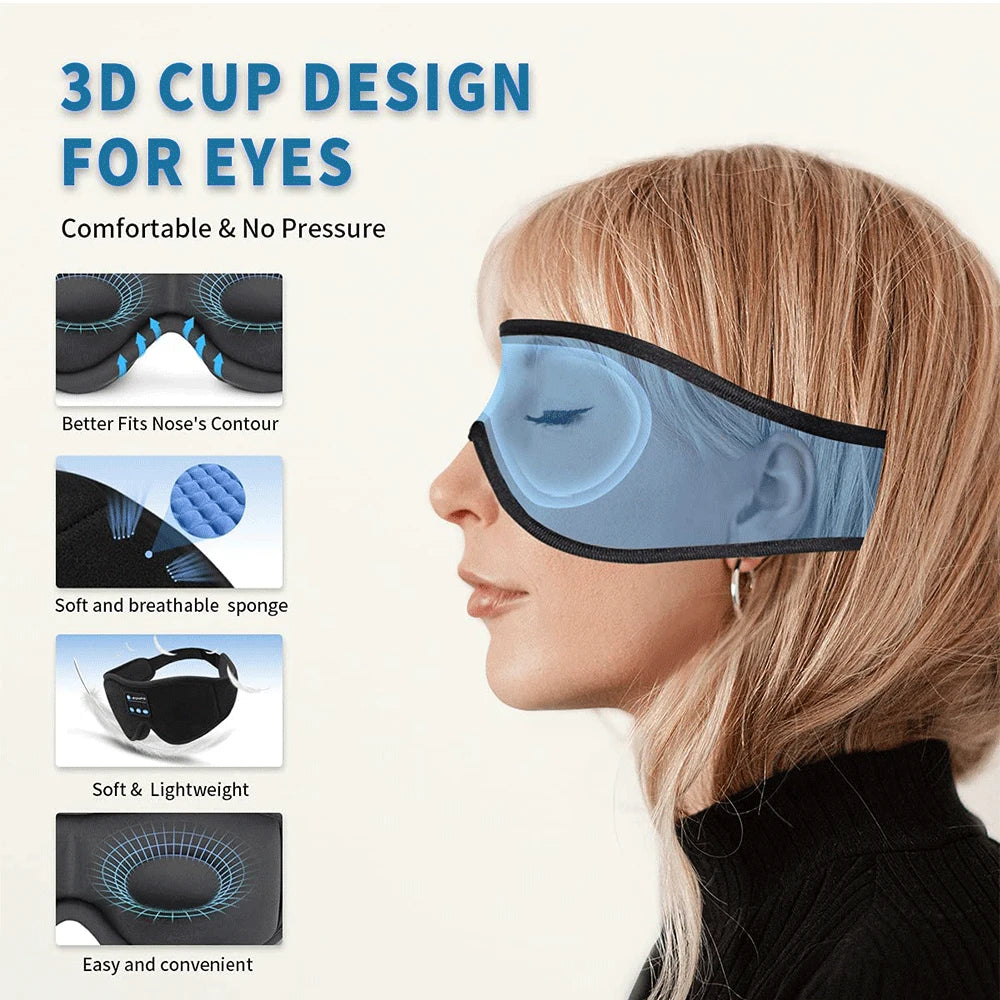 Bluetooth Sleep Mask – 3D Eye Mask with Wireless Headphones