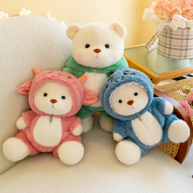 Kawaii Bear Plush Toy – Soft Stuffed Teddy in Suit for Kids & Gifts
