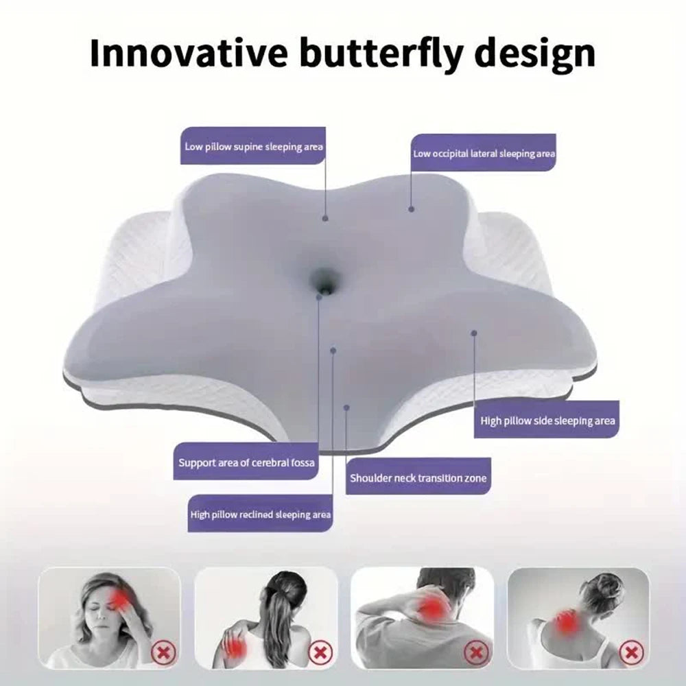 Butterfly Memory Foam Pillow – Orthopedic Cervical Pain Relief Support