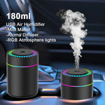 Mini Air Humidifier – USB Aroma Diffuser with LED Lights (180ml)