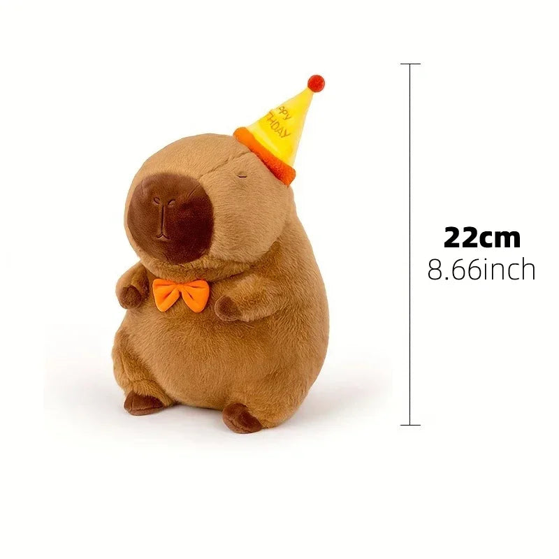 Capybara Plush Toy Set – Mommy with 4 Baby Capybaras & Turtle Backpack