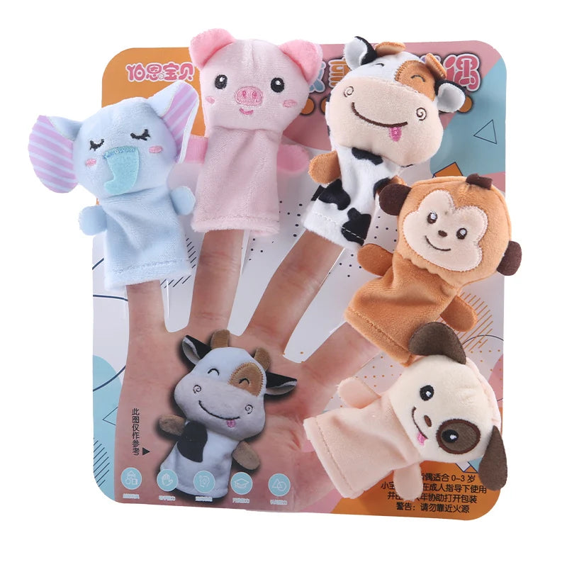 Animal Finger Puppet Set – Educational Plush Storytelling Toys for Kids