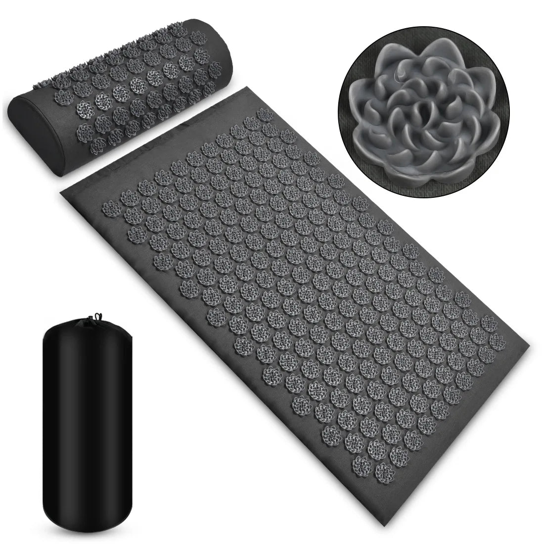Acupressure Mat & Pillow Set – Lotus Spike Massage Cushion for Back, Neck & Feet