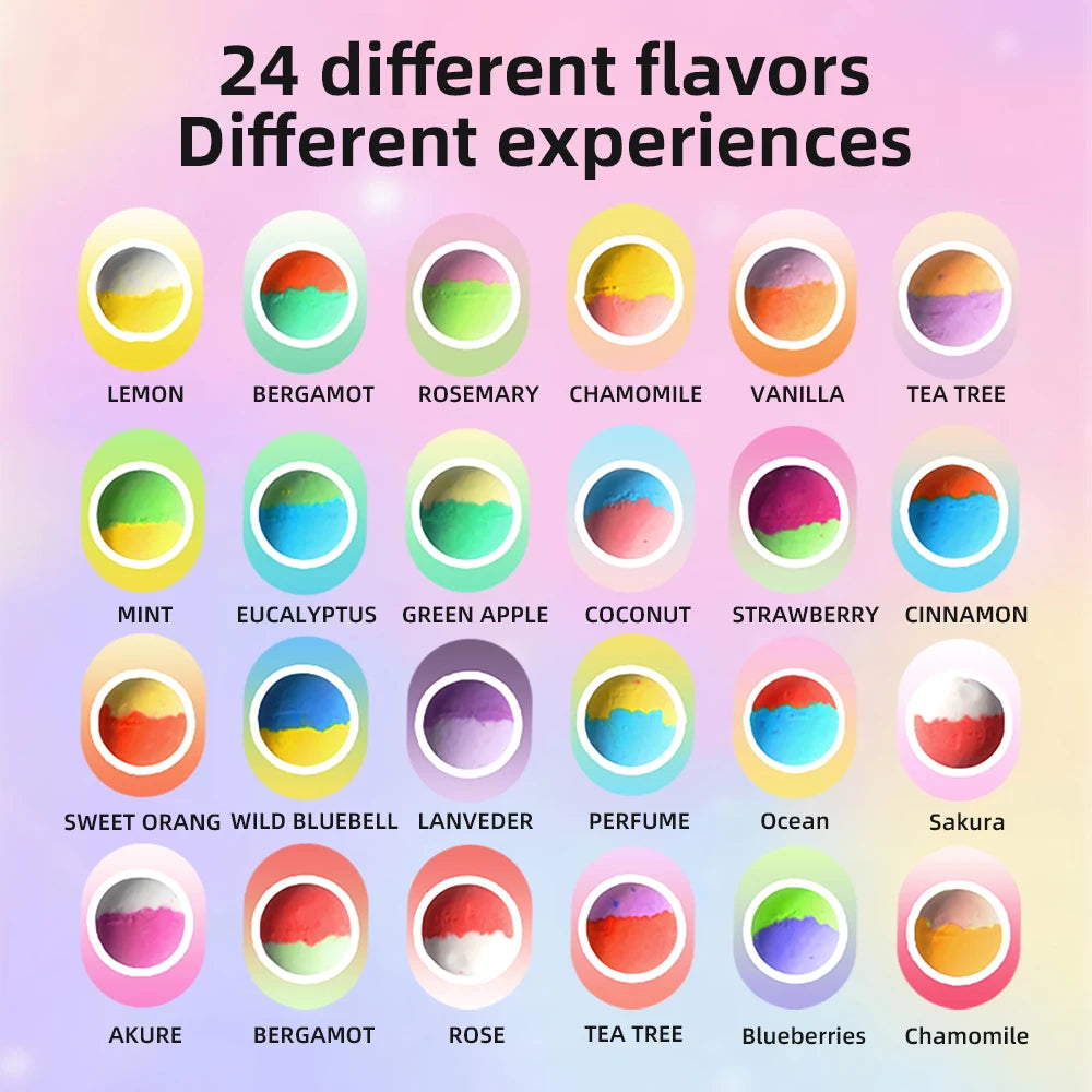 Kids Bath Bomb Gift Set – 24 Natural Fizzy Bombs with Surprise Toys Inside