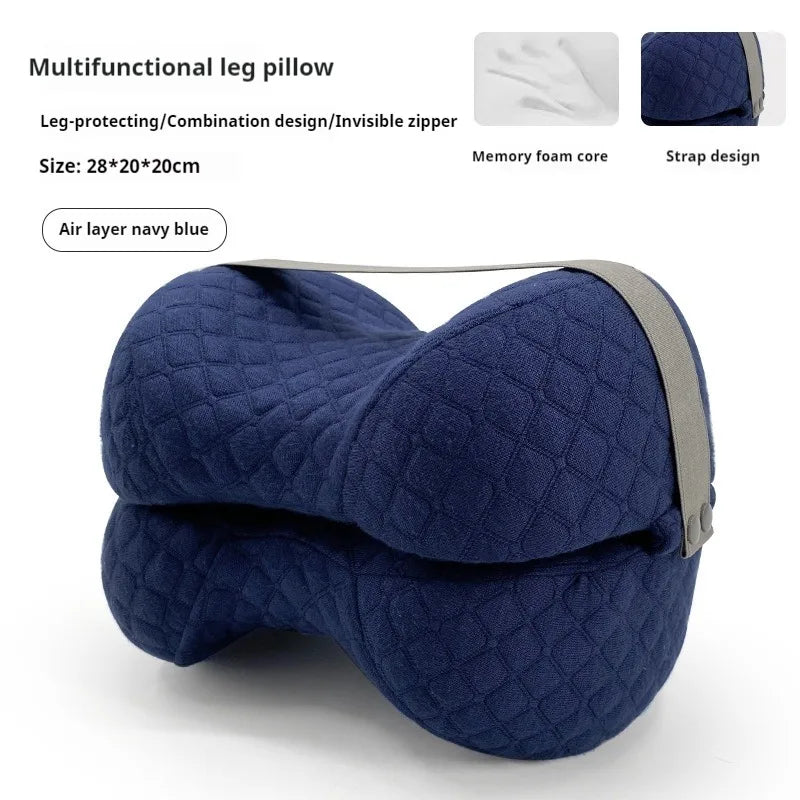 Contoured Memory Foam Knee Pillow – Orthopedic Leg Support for Pain Relief & Spine Alignment