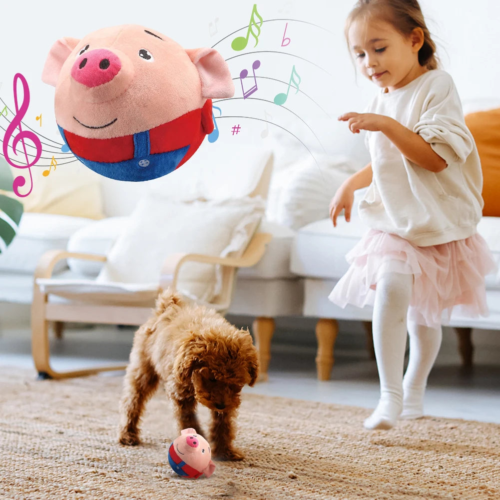 Automatic Bouncing Pet Toy – Interactive Plush Ball with Music & Motion for Dogs