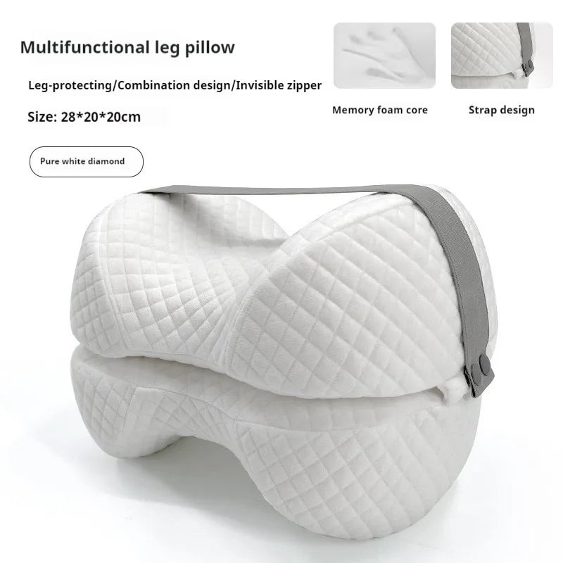 Contoured Memory Foam Knee Pillow – Orthopedic Leg Support for Pain Relief & Spine Alignment
