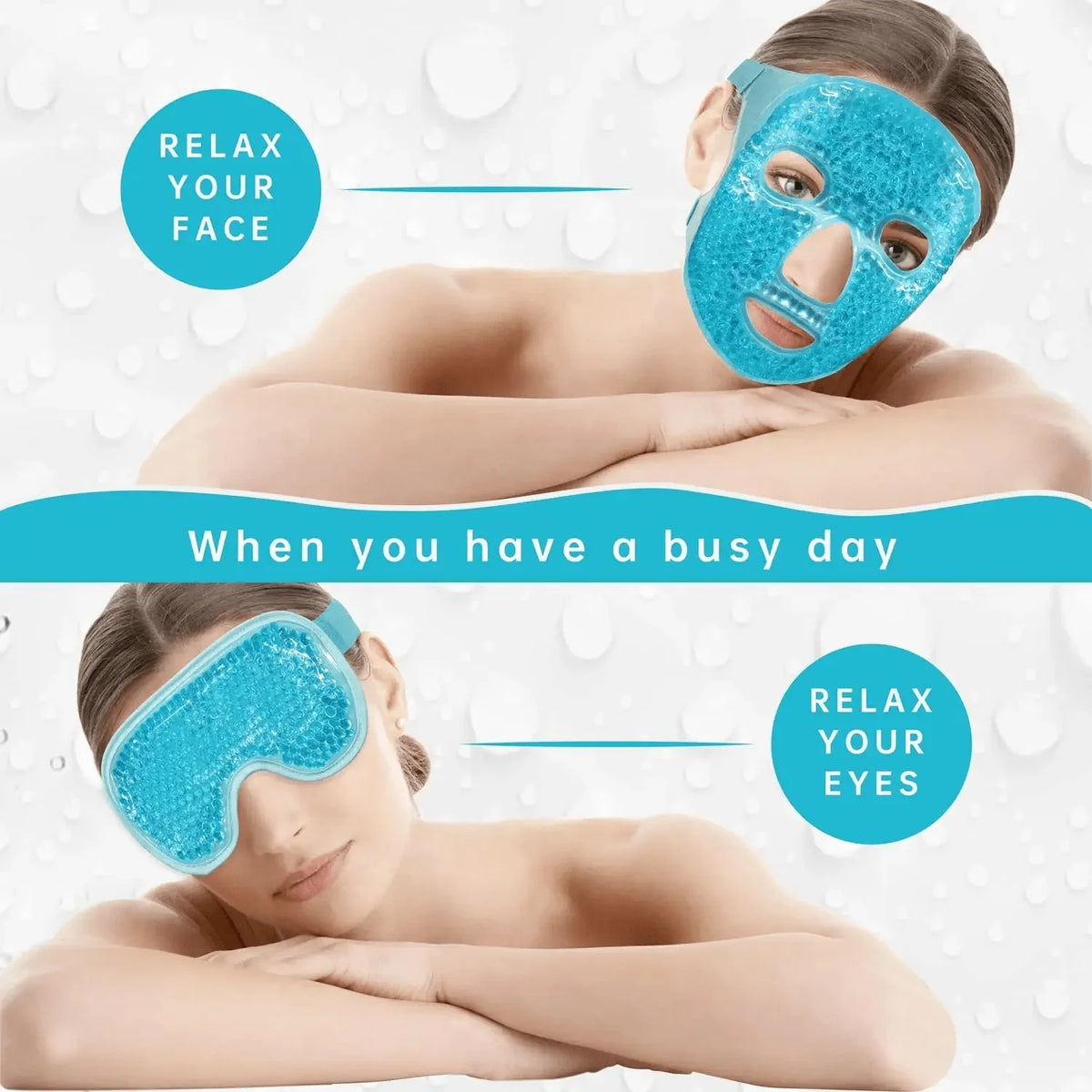 Gel Cooling Face & Eye Mask – Hot & Cold Therapy for Relaxation and Skin Relief