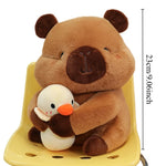 Capybara Plush Toy Set – Mommy with 4 Baby Capybaras & Turtle Backpack