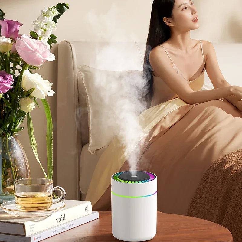 Mini Air Humidifier – USB Aroma Diffuser with LED Lights (180ml)