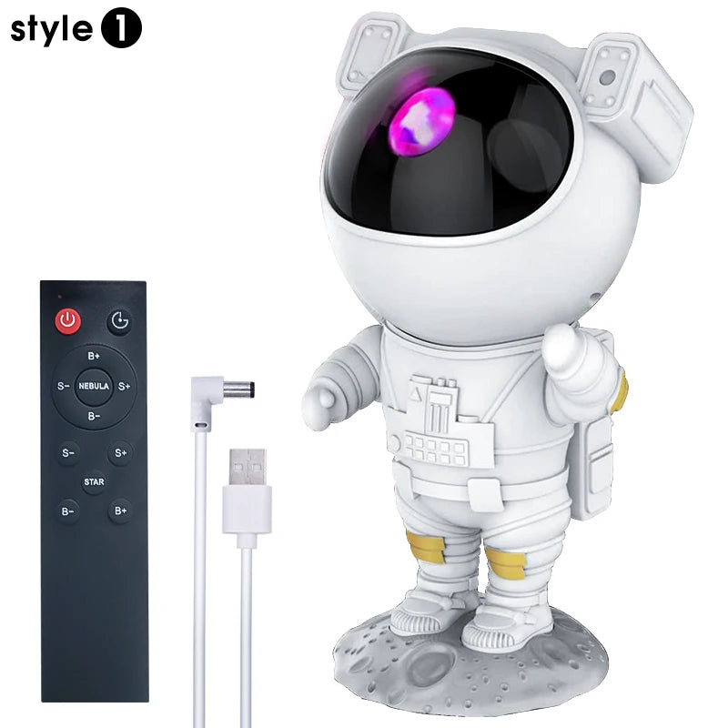 Astronaut Galaxy Projector – 360° Star & Nebula Light with Remote Control