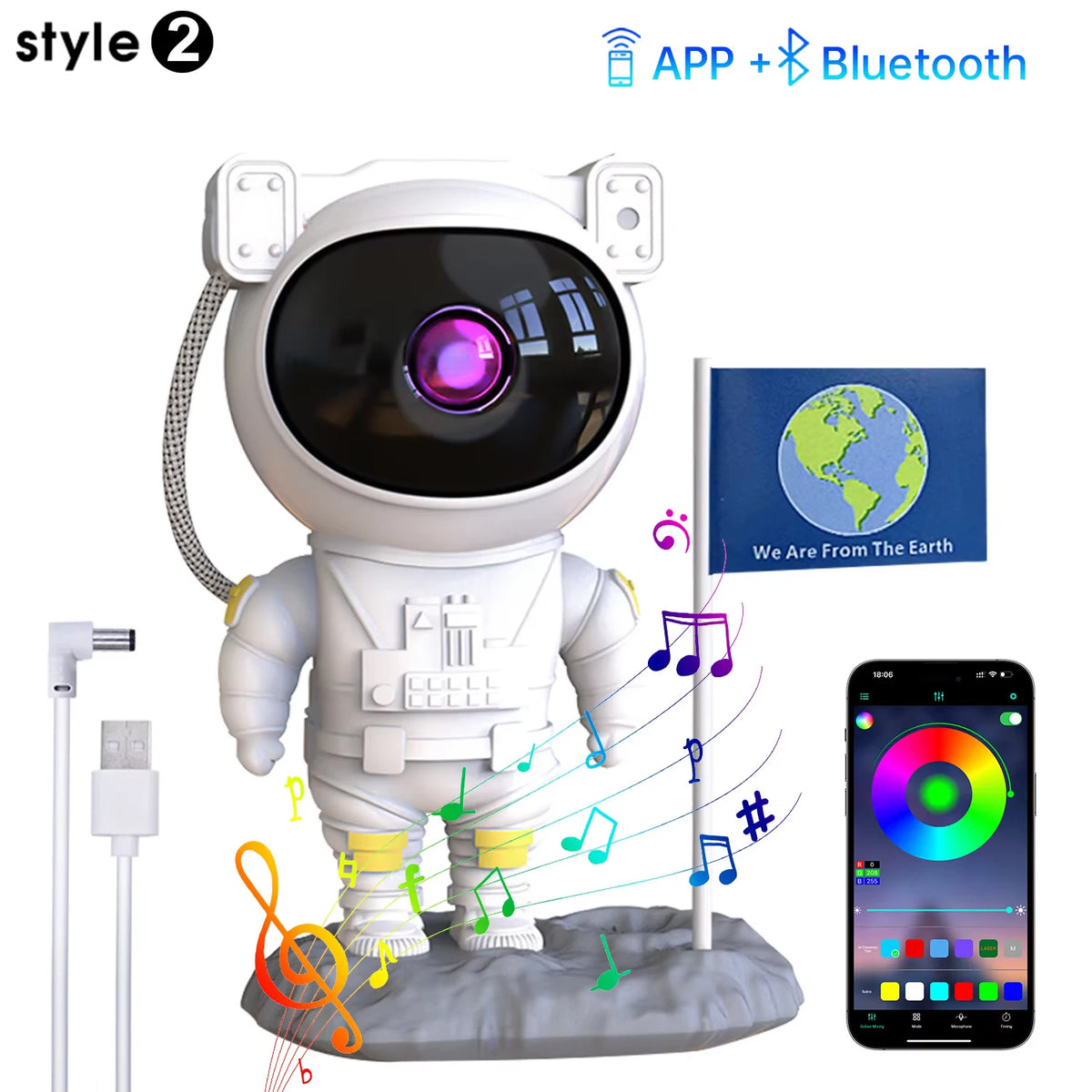 Astronaut Galaxy Projector – 360° Star & Nebula Light with Remote Control