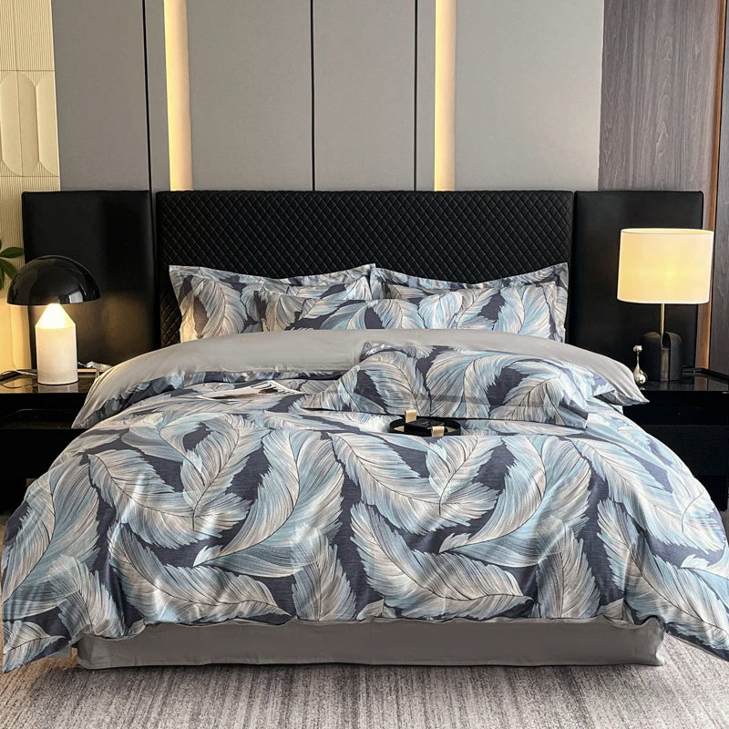 Egyptian Cotton Duvet Cover Set – 3-Piece Soft, Breathable Luxury Bedding