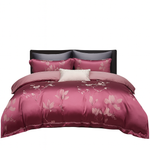 Mulberry Silk Jacquard Bedding Set – 4-Piece Luxury Duvet & Sheet Set