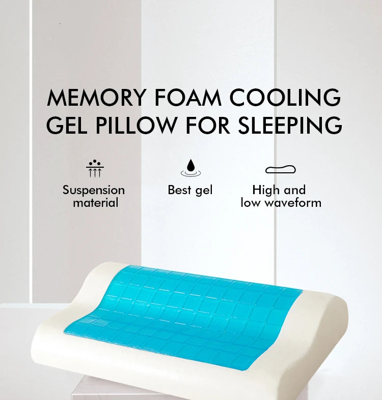 Cooling Gel Memory Foam Pillow – Orthopedic Cervical Support for Comfortable Sleep