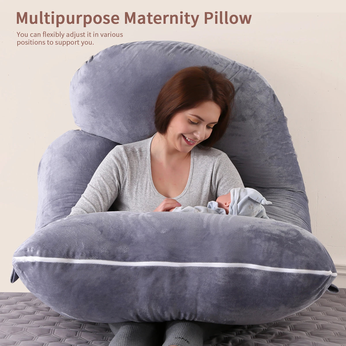 G-Shaped Full Body Pregnancy Pillow – Maternity Support for Comfortable, Restful Sleep