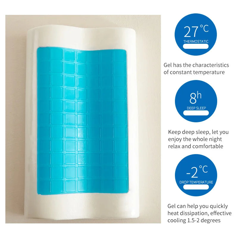 Cooling Gel Memory Foam Pillow – Orthopedic Cervical Support for Comfortable Sleep