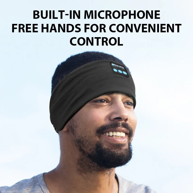 Wireless Bluetooth Headband Sleeping Headphones Sports Earphone/Headscar Music Hat with HD Stereo Speakers Eye Maskfor Side Sl