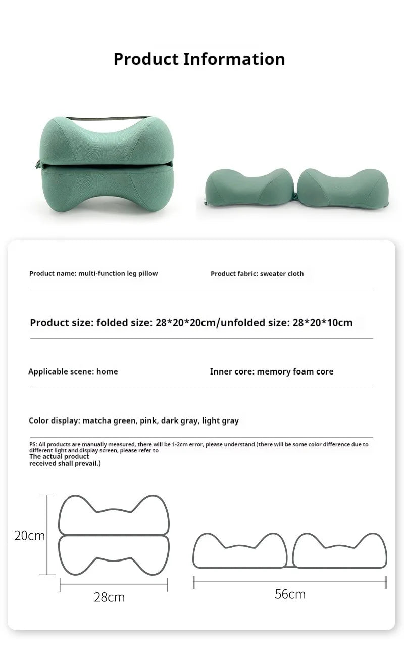 1PC Contoured Leg Knee Pillow for Sleeping,Cooling Memory Foam Leg Pillow for Sciatica,Back Knee Joint Pain,Help Spine Alignment