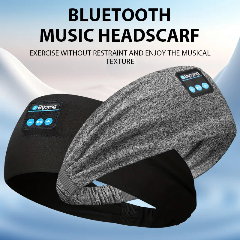 Wireless Bluetooth Headband Sleeping Headphones Sports Earphone/Headscar Music Hat with HD Stereo Speakers Eye Maskfor Side Sl