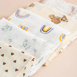 Ins Baby Blanket Muslin Swaddle 2 Layer Cotton Receive Blankets for Newborn Bath Towel Summer Bedding Baby Items Mother Kids