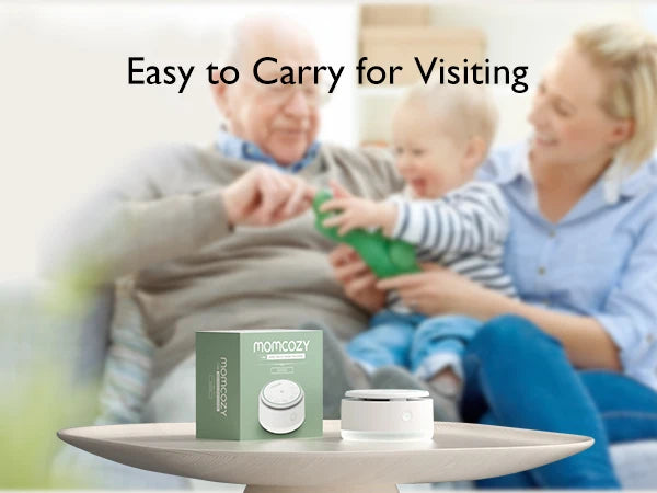 Momcozy Sound Machine for Baby, Portable Rechargeable, 20 Sleep Sounds White Noise Machine with Nursery Night Light, Travel
