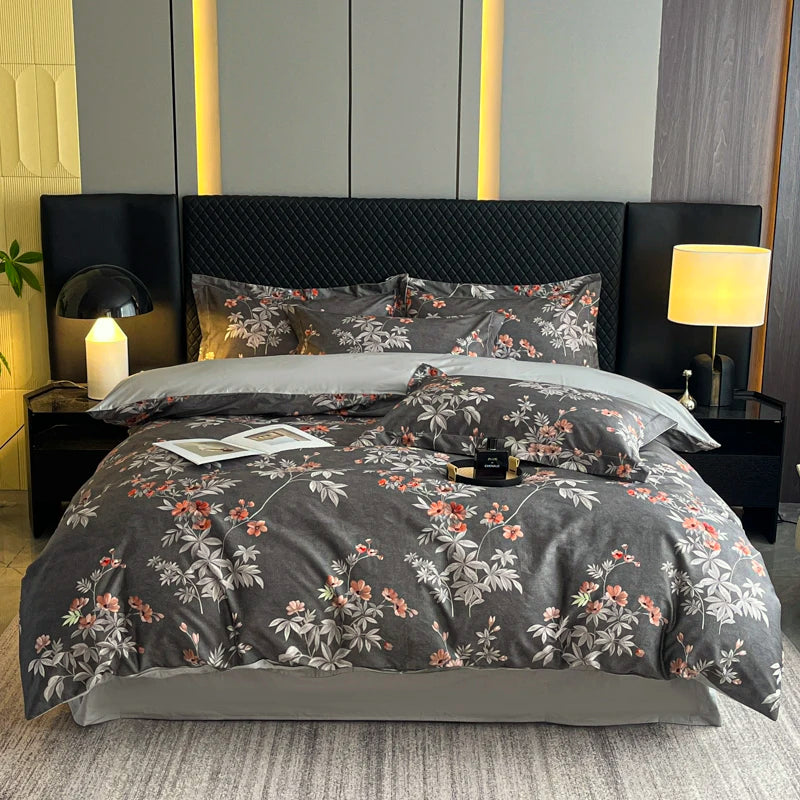 3 pc 100%Egyptian Cotton Duvet Cover set printing Duvet Cover single bed double bed Extra King Set Soft Comfortable Bedding