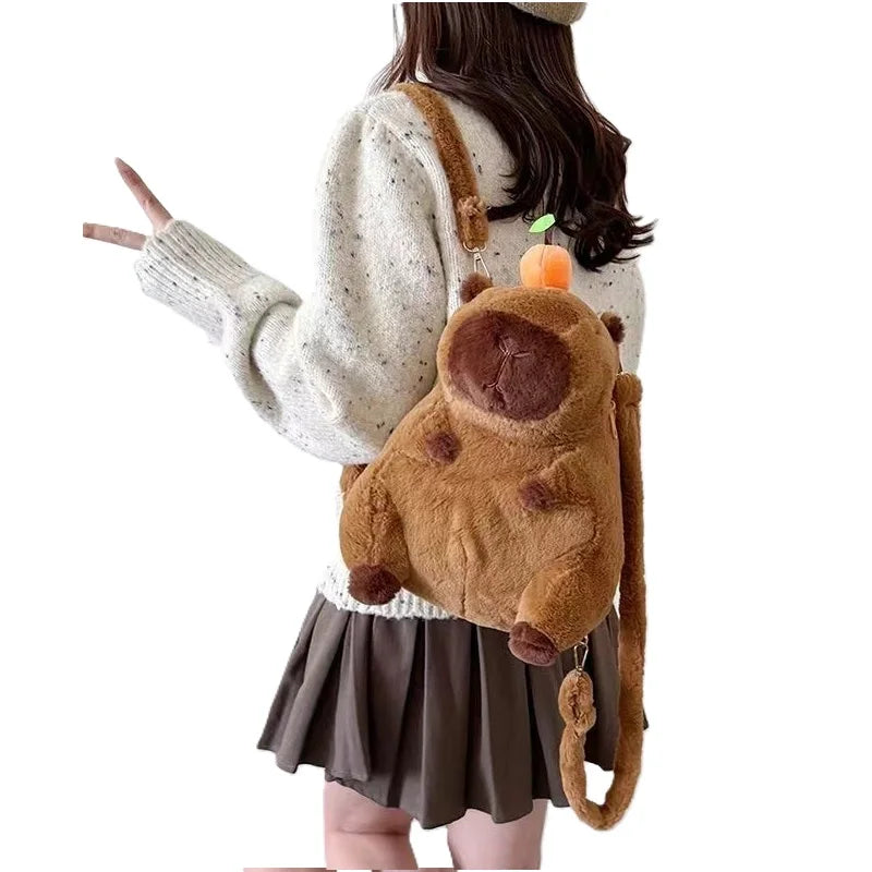 Capybara Plush Toy Set Mommy with 4 Little Capibaras Capibala Plushie Dolls Stuffed Animal Pillow Turtle Backpack Car Decor