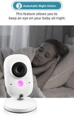 TakTark 3.2 Inch Wireless Video Baby Monitor With Lullabies Auto Night Vision Two Way Intercom Temperature Monitoring Babysitter