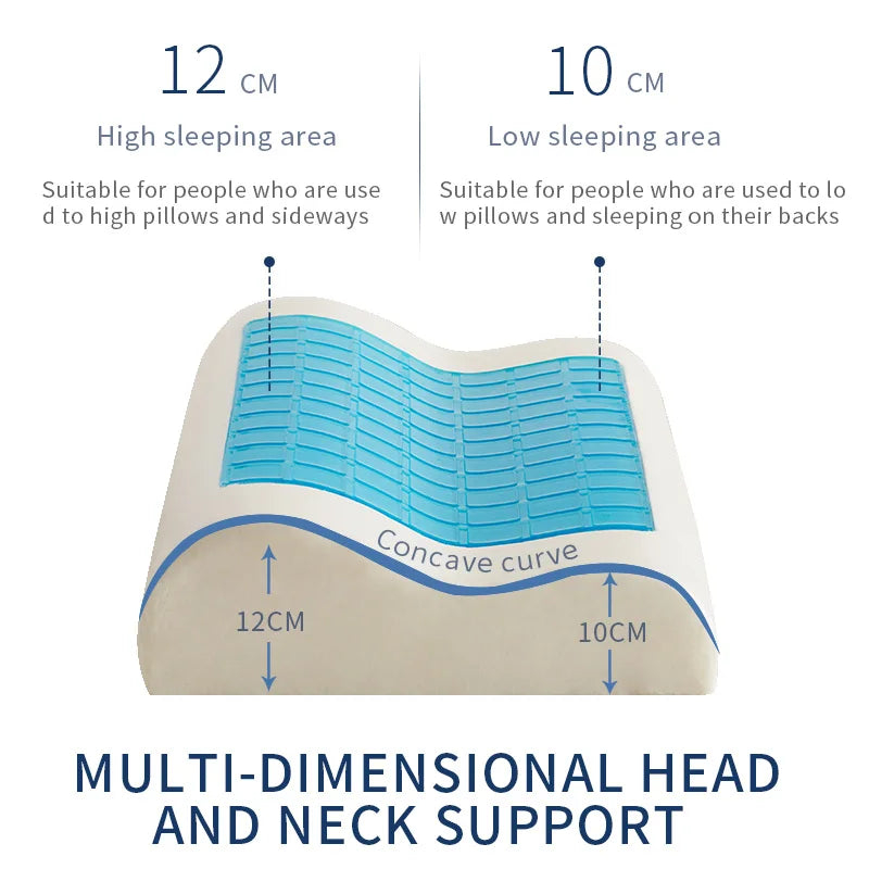 Cooling Gel Memory Foam Pillow – Orthopedic Cervical Support for Comfortable Sleep