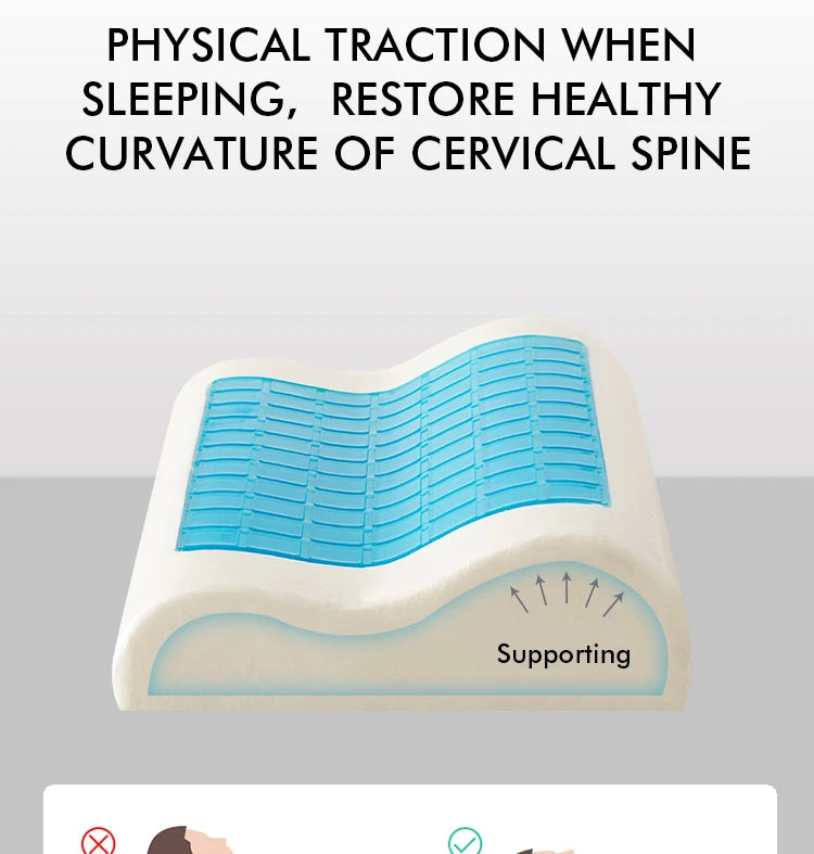 Cooling Gel Memory Foam Pillow – Orthopedic Cervical Support for Comfortable Sleep