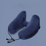Travel neck pillow inflatable pillow H hooded nap pillow Outdoor car long-distance airplane neck pillow