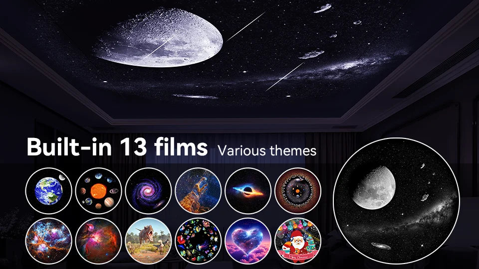 12 IN 1 Galaxy Star Projector with Meteor Ultra Clear Night Light Lamp Rotary Space Ball Planetarium Projector Lights for Kids G
