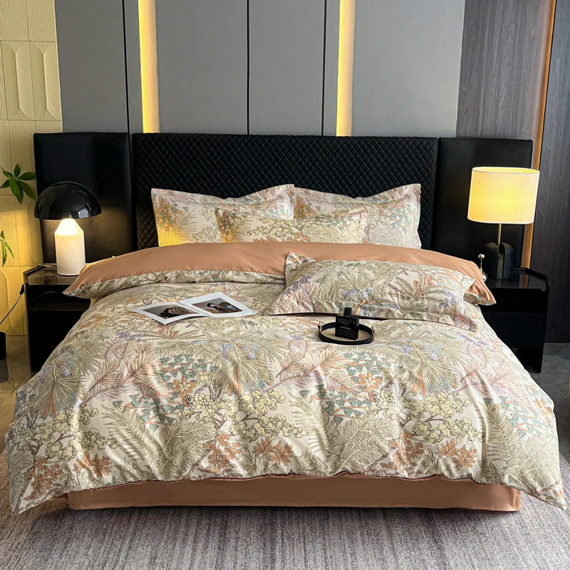 3 pc 100%Egyptian Cotton Duvet Cover set printing Duvet Cover single bed double bed Extra King Set Soft Comfortable Bedding