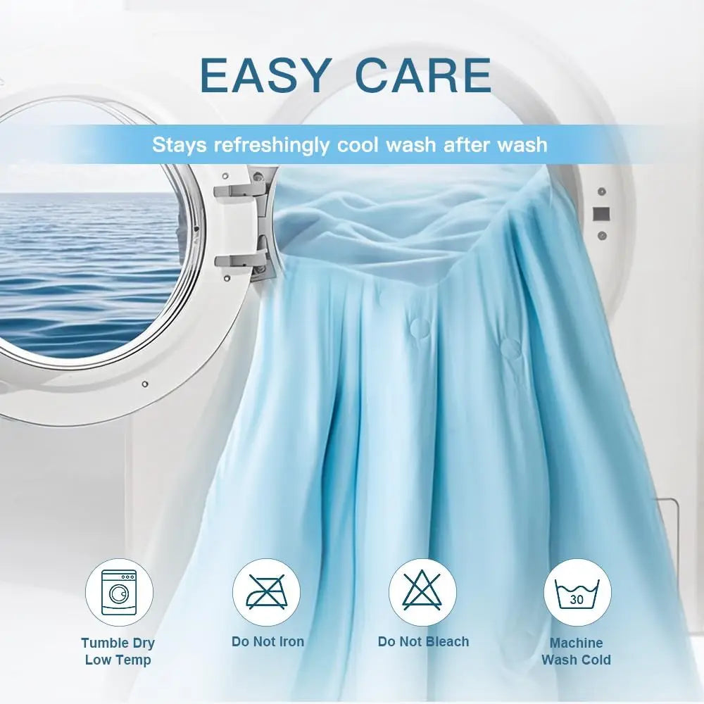 Cool Blanket for Bed Smooth Double Side Cooling Fabric Summer Quilts Silky Breathable Air Condition Comforter Thin Duvet Queen