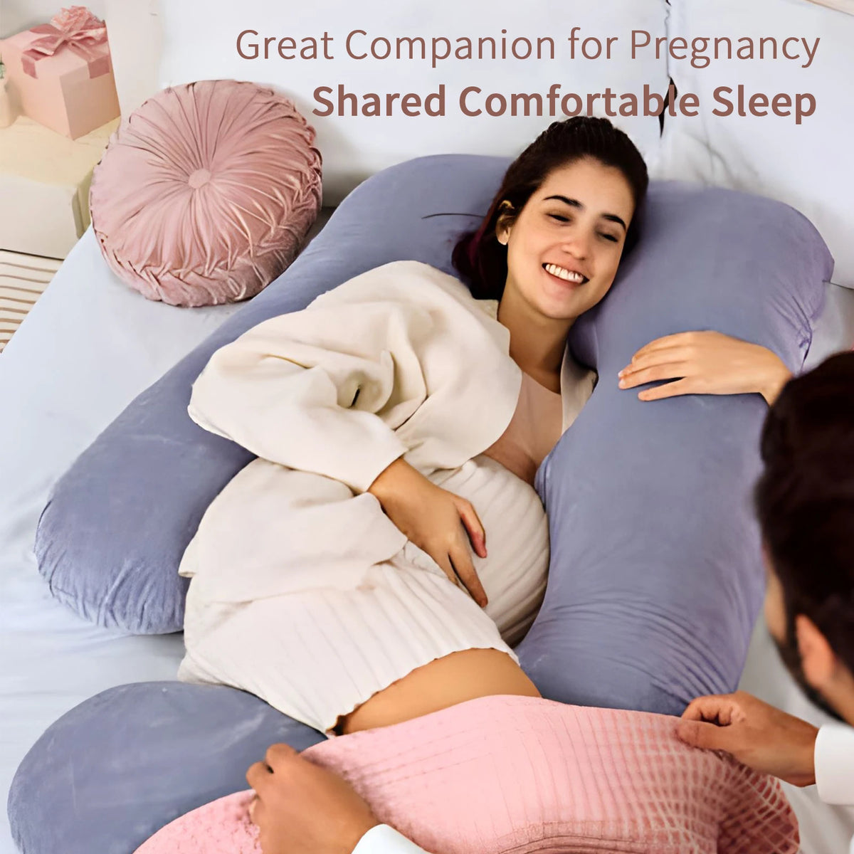 G-Shaped Full Body Pregnancy Pillow – Maternity Support for Comfortable, Restful Sleep