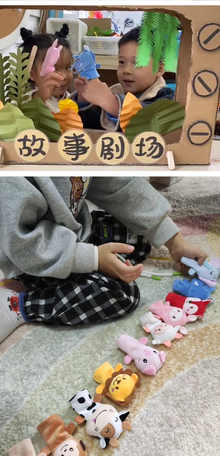 Kindergarten Story Teaching Aids Children Education Dolls Animal Plush kids toys Baby Finger puppets Doll Baby Hand puppet Toys