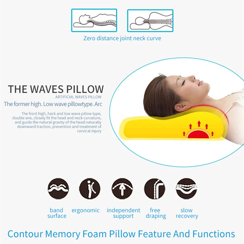 Cooling Gel Memory Foam Pillow – Orthopedic Cervical Support for Comfortable Sleep