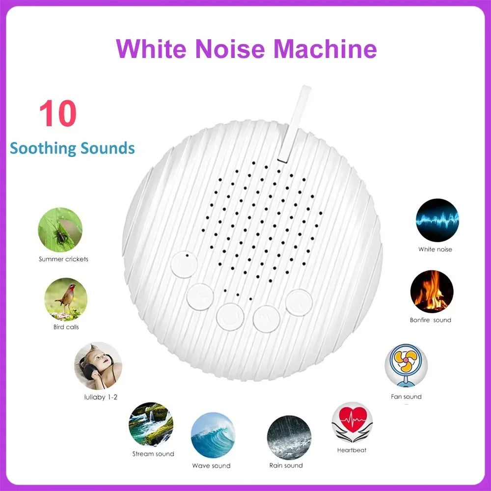 Baby Sleep Sound Machine – Rechargeable with White Noise & Lullabies