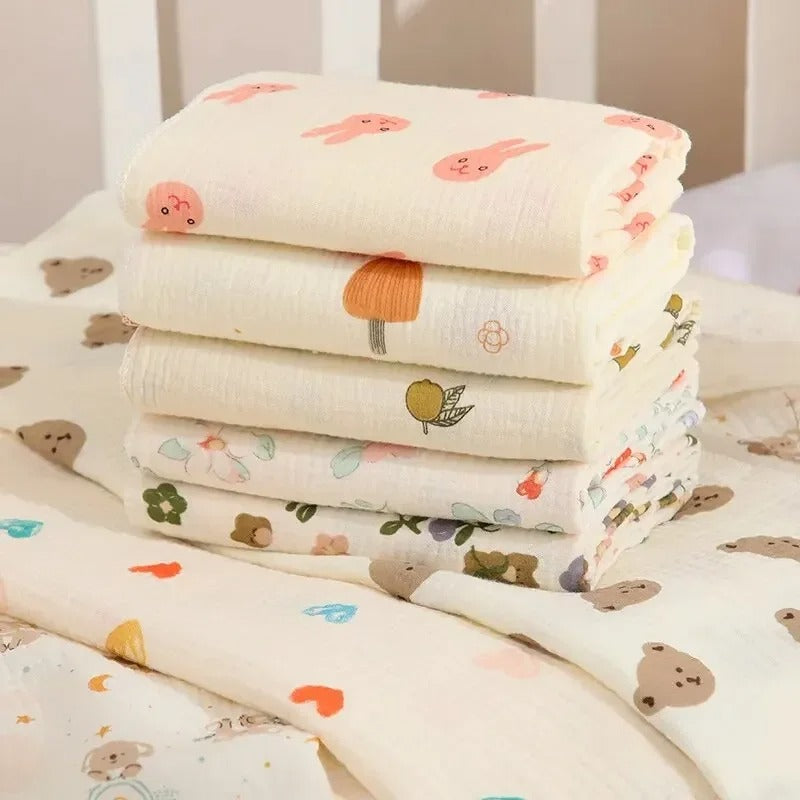 80x80cm Cotton Muslin Baby Swaddle Blanket – Soft & Breathable