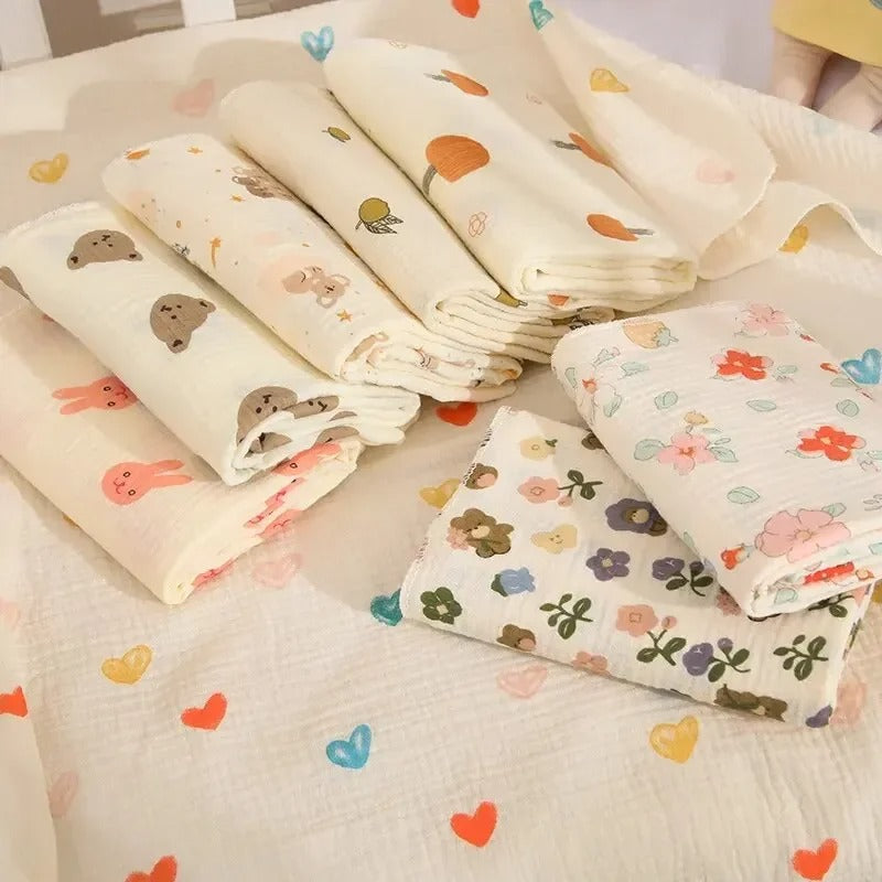 80x80cm Cotton Muslin Baby Swaddle Blanket – Soft & Breathable