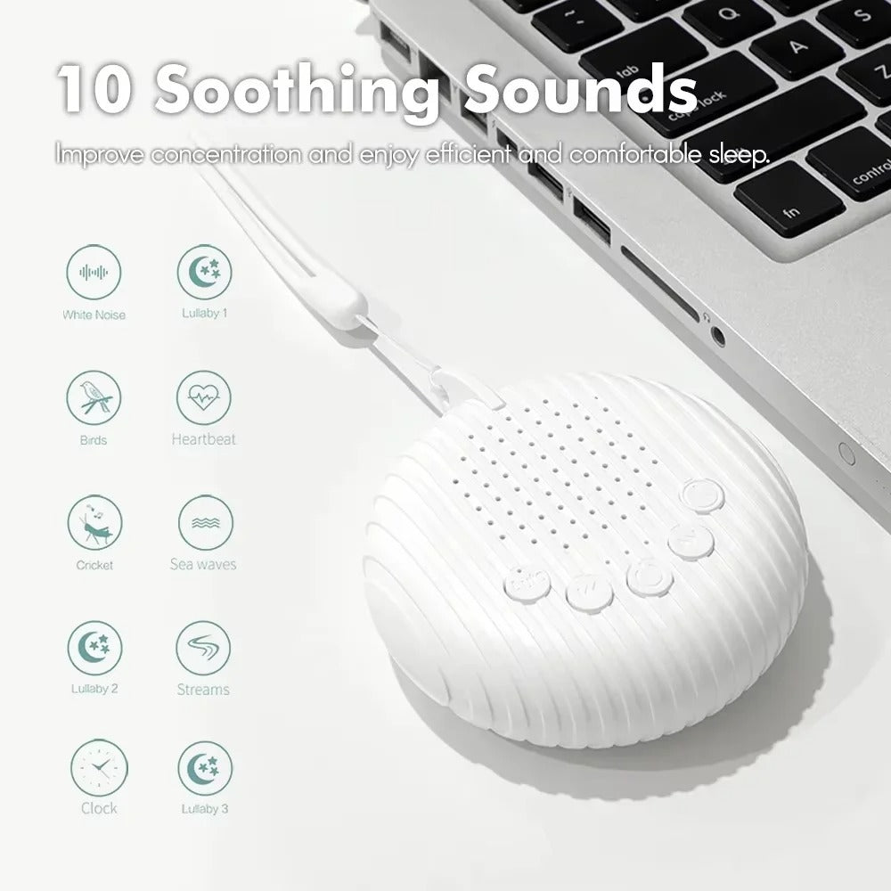 Baby Sleep Sound Machine – Rechargeable with White Noise & Lullabies