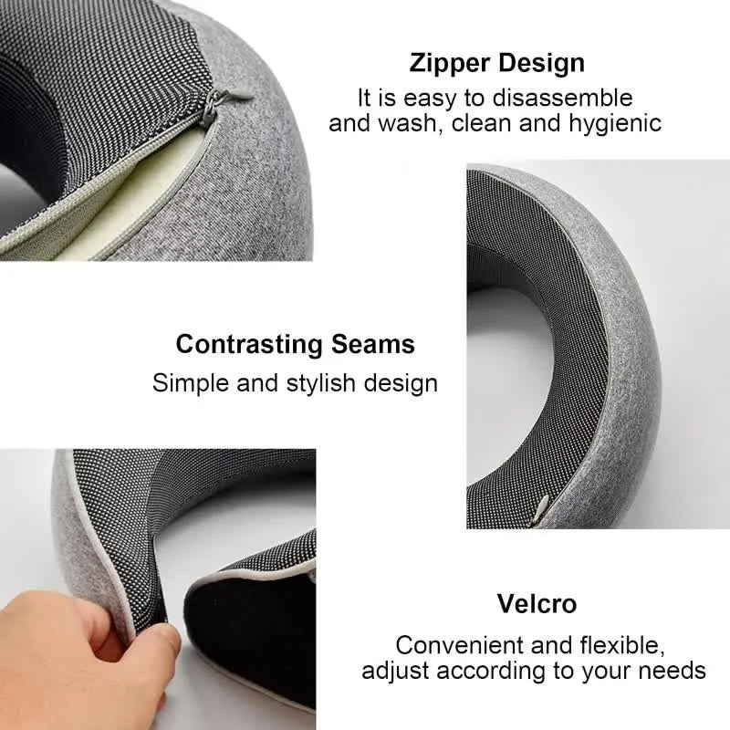 Memory Foam Travel Neck Pillow – U-Shaped & Adjustable