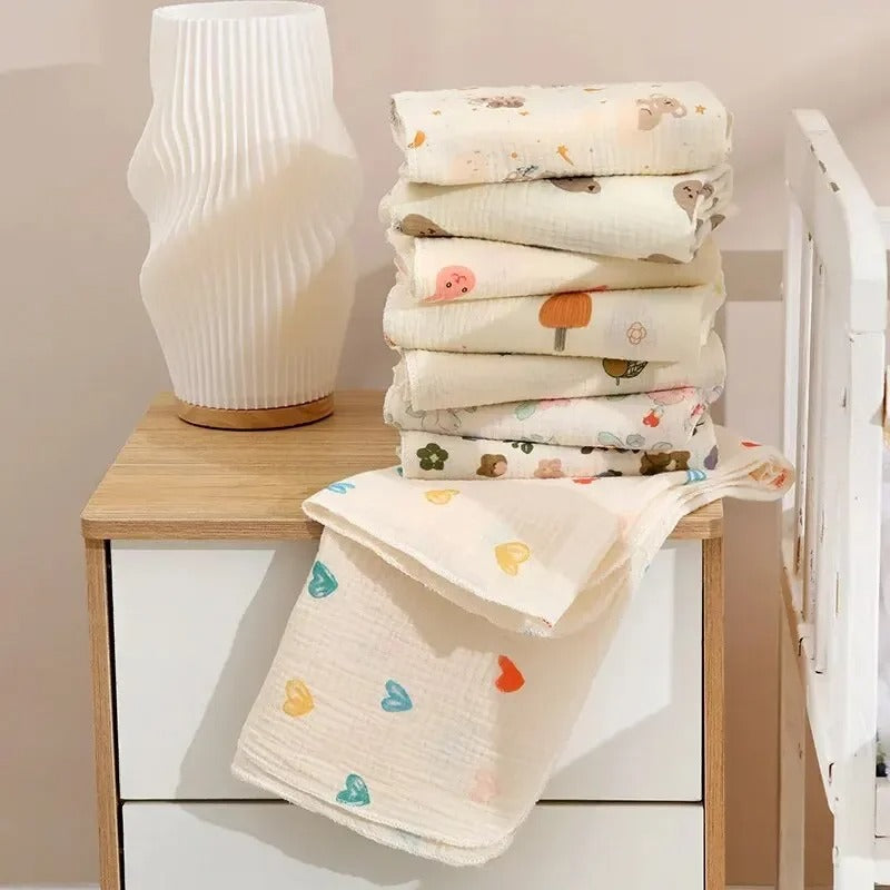 80x80cm Cotton Muslin Baby Swaddle Blanket – Soft & Breathable