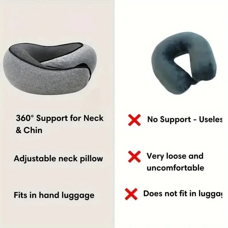 Memory Foam Travel Neck Pillow – U-Shaped & Adjustable