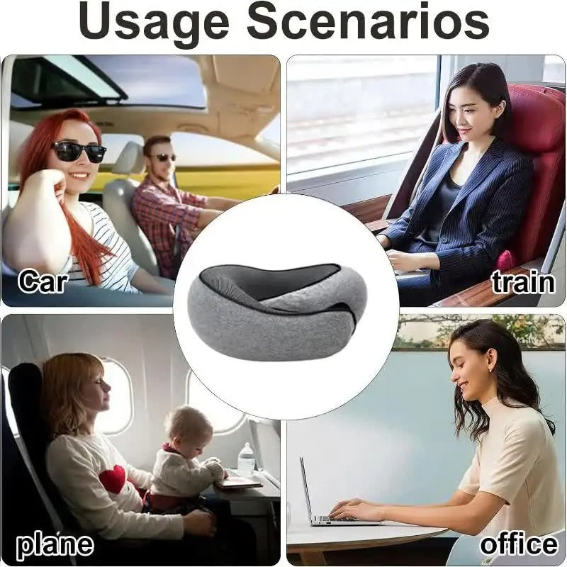 Memory Foam Travel Neck Pillow – U-Shaped & Adjustable
