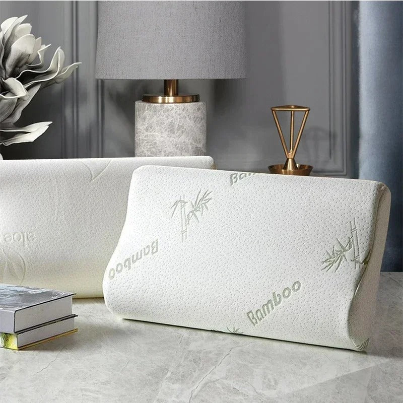 Orthopedic Memory Foam Pillow – Bamboo Fiber Cover for Neck & Shoulder Support